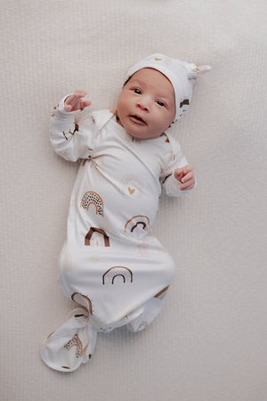 Rainbow Newborn Knotted Baby Gown