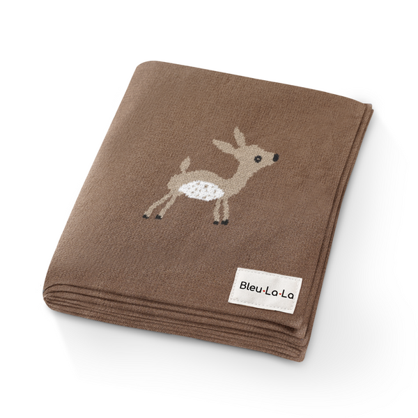 Luxury Cotton Deer Knit Swaddle Baby Blanket