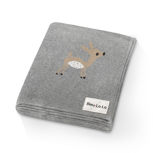 Luxury Cotton Deer Knit Swaddle Baby Blanket