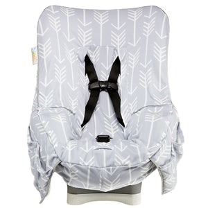 NIKO Easy Wash Children's Car Seat Cover in 100% Cotton Jersey, Grey with White Arrow Print