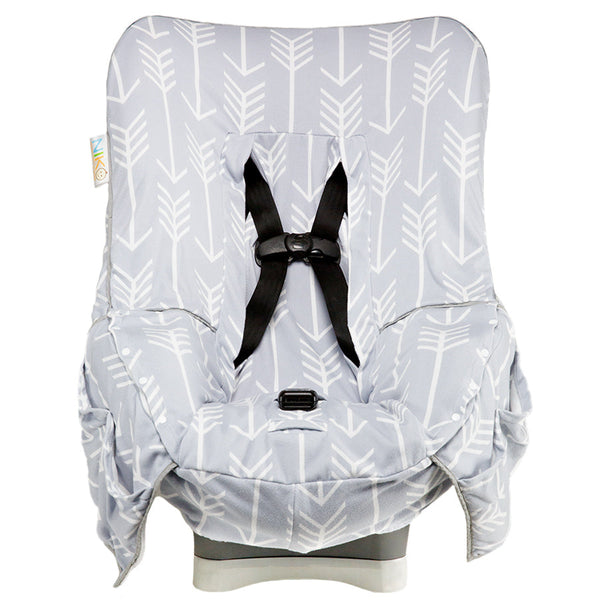 NIKO Easy Wash Children's Car Seat Cover in 100% Cotton Jersey, Grey with White Arrow Print