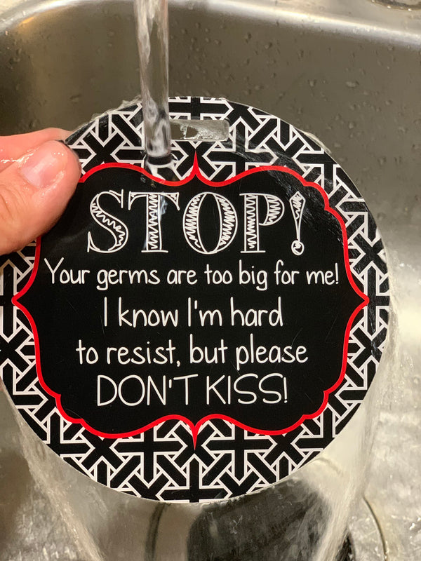 No Kissing A Newborn Car Seat and Stroller Tag