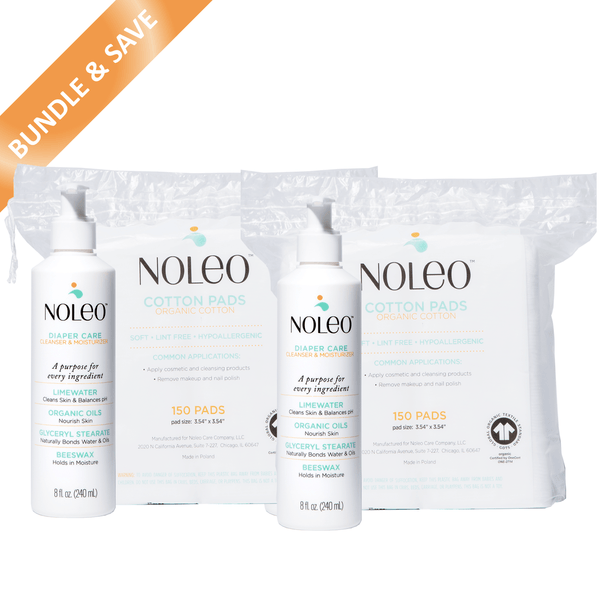NOLEO DUO: 3-in-1 Diaper Rash Cream & Large Cotton Pads