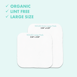 NOLEO Organic Cotton Pads - XL 3.54"x4.33" - MOOGCO Baby