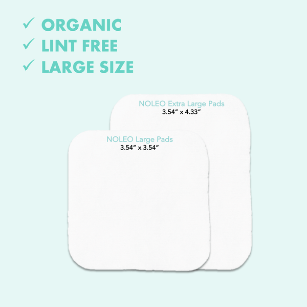 NOLEO Organic Cotton Pads - XL 3.54"x4.33" - MOOGCO Baby
