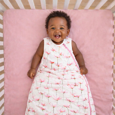 One & Done Sleep Sack in Pink Petals design for comfortable baby sleep.