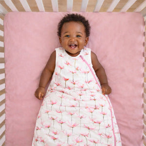 One & Done Sleep Sack in Pink Petals design for comfortable baby sleep.