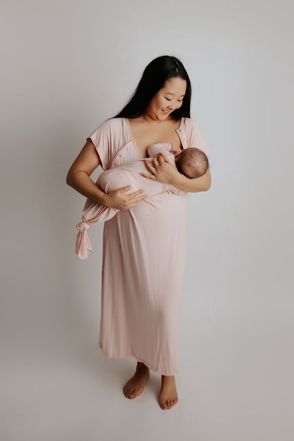 Heavenly Pink Mommy Labor and Delivery Nursing Hospital Gown