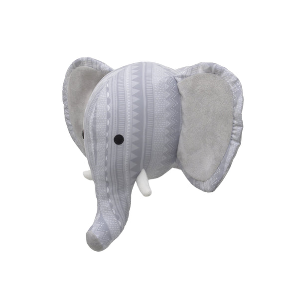 NoJo Elephant Head Printed Wall Decor - Grey/White