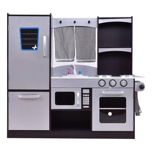 Kids Wooden Modern Kitchen Cooking Pretend Play Set - Realistic