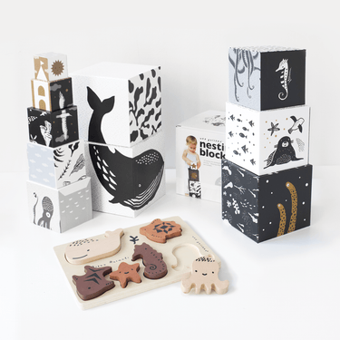 "Ocean Explorer Bundle gift set for babies featuring ocean-themed toys and accessories."