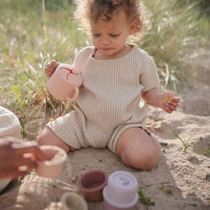 Mushie Snack Cup silicone spill-proof two handles