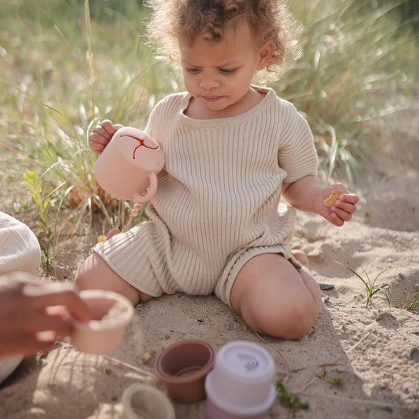 Mushie Snack Cup silicone spill-proof two handles