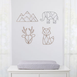 Elephant Shaped Wire Nursery Wall Decor, Grey Finish