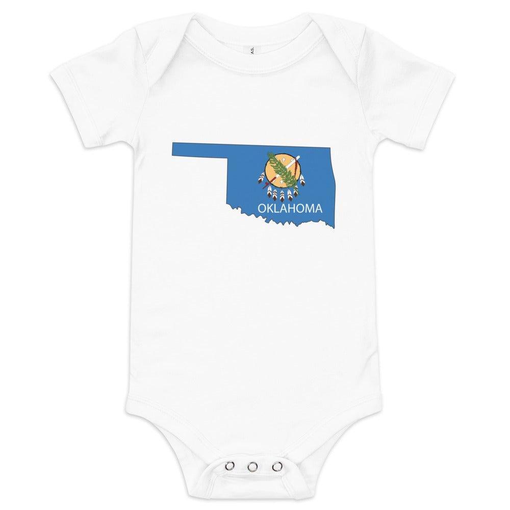 Oklahoma Baby Onesie - Short Sleeve Bodysuit for infants, featuring a cute design and soft fabric.