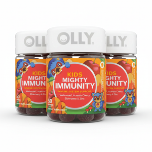 Olly Immunity Kids Gummy Vitamins - 50 Count, Pack of 3, colorful gummies for children's immune support.