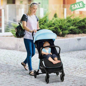 One-Hand Folding Portable Lightweight Baby Stroller with Aluminum Frame-Blue Blue Baby Strollers