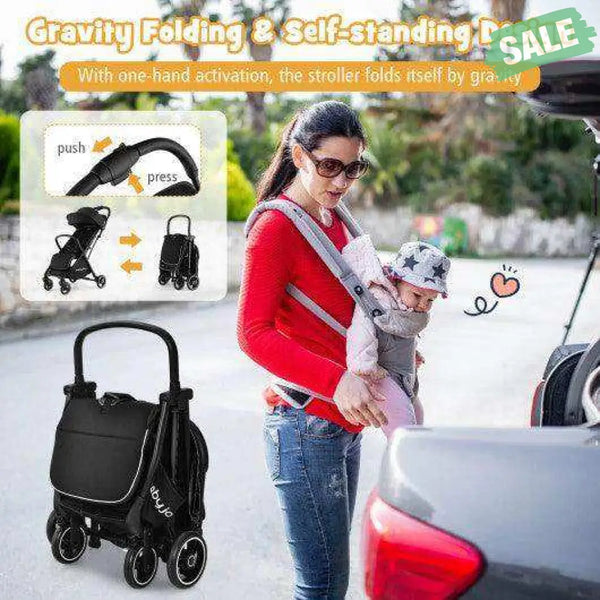 One-Hand Folding Portable Lightweight Baby Stroller with Aluminum Frame-Blue Blue Baby Strollers
