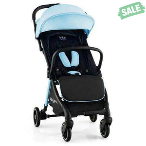 One-Hand Folding Portable Lightweight Baby Stroller with Aluminum Frame-Blue Blue Baby Strollers