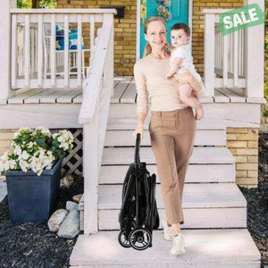 One-Hand Folding Portable Lightweight Baby Stroller with Aluminum Frame-Blue Blue Baby Strollers