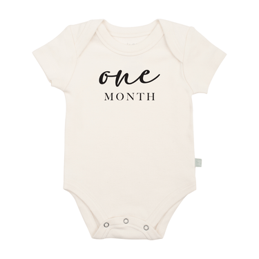 graphic bodysuit | one month milestone charcoal