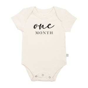 graphic bodysuit | one month milestone charcoal