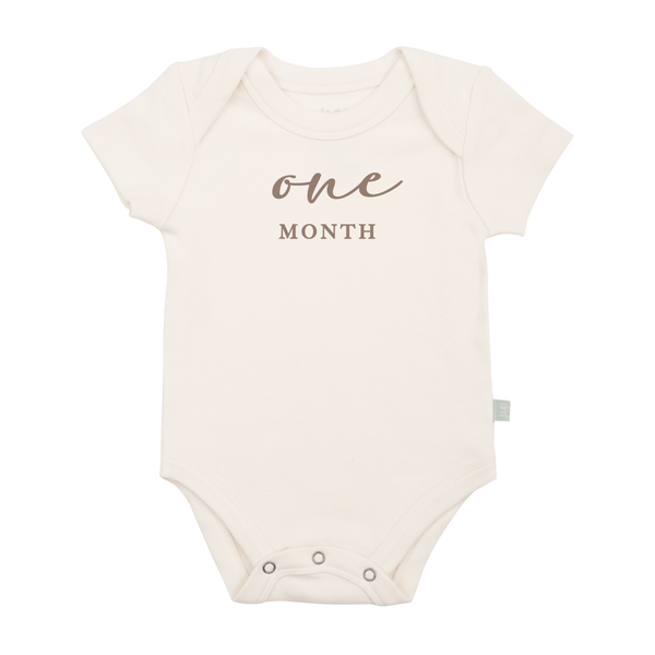 graphic bodysuit | one month milestone taupe