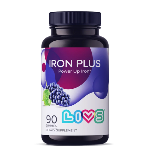 LIVS Gummies Iron Plus Grape 45 Servings 20 mg
