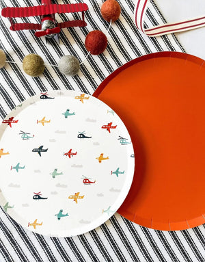 Orange Paper Party Plate (8pcs)