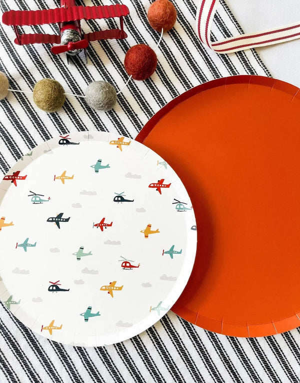 Orange Paper Party Plate (8pcs)