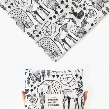 Organic Nordic Muslin Swaddle for babies, soft and breathable, perfect for cozy swaddling and comfort.