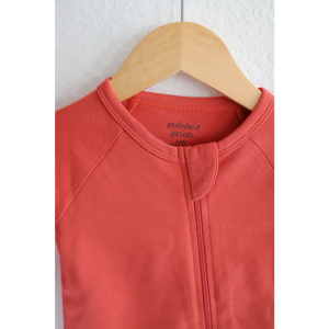 Coral Organic Cotton Baby Zipper Sleeper