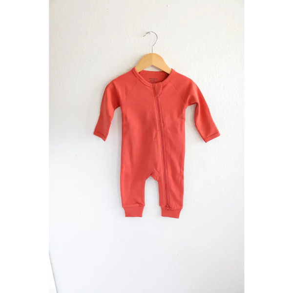 Coral Organic Cotton Baby Zipper Sleeper
