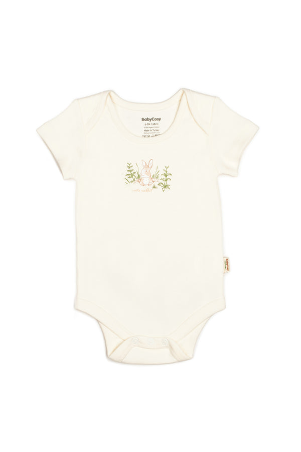 Ecru Bunny Short Sleeve Bodysuit
