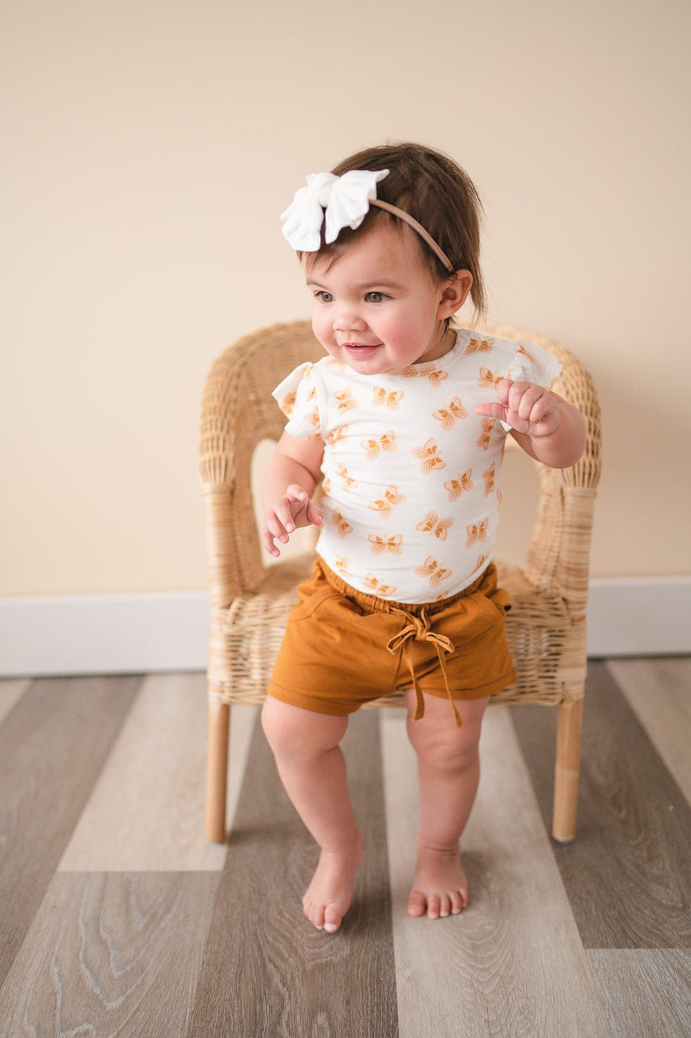 Caramel Organic Cotton Baby Shorts