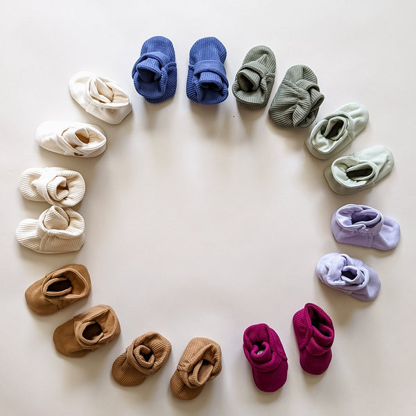 organic baby booties | stay-on newborn shoes
