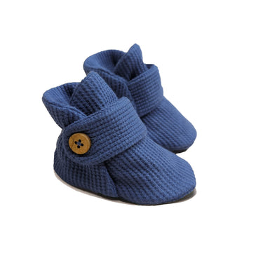organic waffle baby booties | stay-on newborn shoes