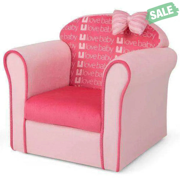 Original Kids Sofa with Armrest and Thick Cushion-Pink Pink Kids Chairs & Seating
