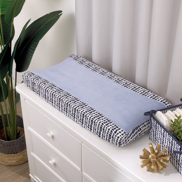 Seas The Day Navy and Blue Super Soft Changing Pad Cover