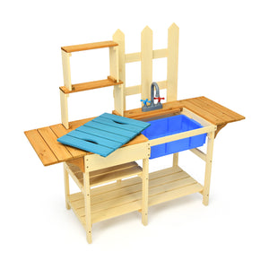 Kid's Outdoor Wooden Pretend Cook Kitchen Playset Toy - Realistic