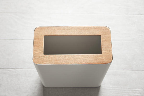 Trash Can - Rectangle - Steel + Wood