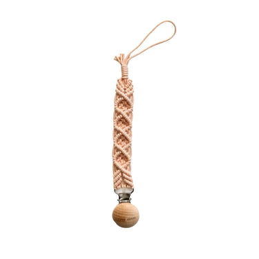 Blush Macrame Pacifier Clip for Babies