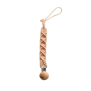 Blush Macrame Pacifier Clip for Babies