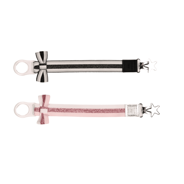 Shiny Ribbon Pacifier Clips