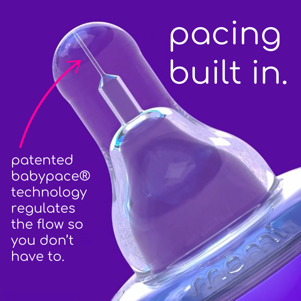 mōmi breast-like bottle 4oz 2-set with gray collar