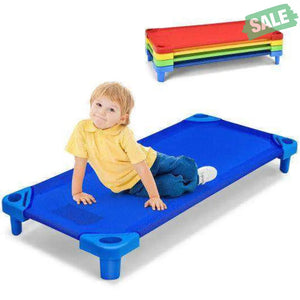 Pack of 4 Colorful Kids Stackable Naptime Cot Toddler Beds