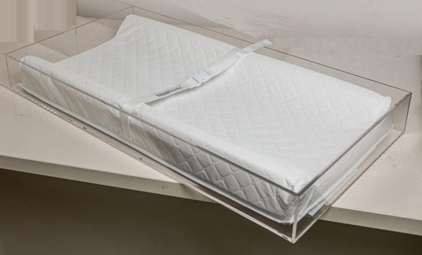 LELLOBABY™ 6mm Thick Premier Edition Acrylic Diaper Changing Tray, stylish and functional for baby care.