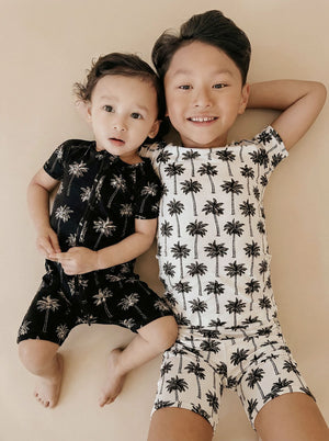 Bamboo Shorts Set | Palm Style White