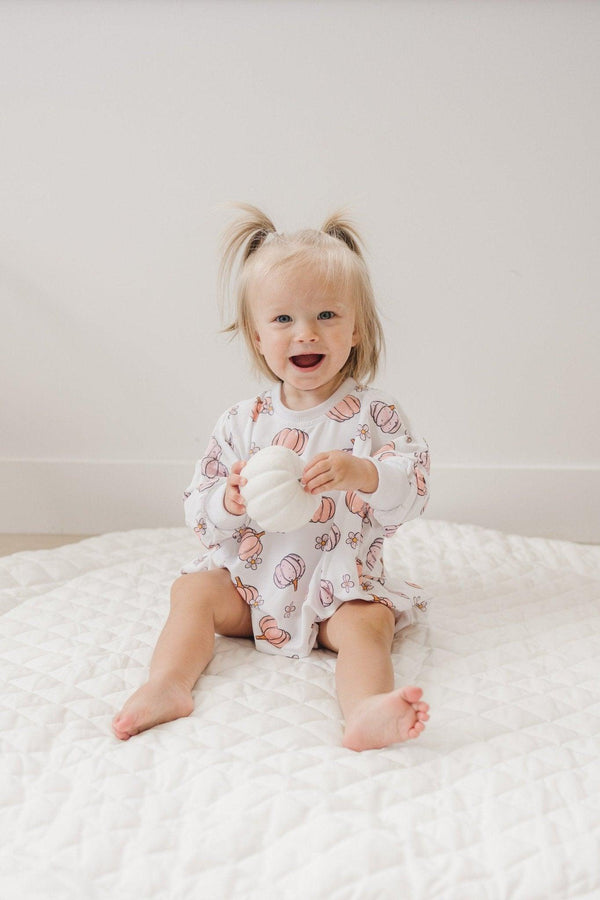 Pastel Pumpkins Bamboo Bubble Romper