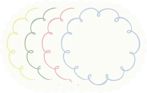 Pastel Squiggles Scalloped Salad Plate, 16pcs